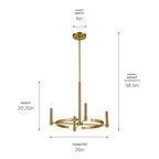 KICHLER 52426BNB Tolani 20.25" 4-Light Chandelier In Brushed Natural Brass