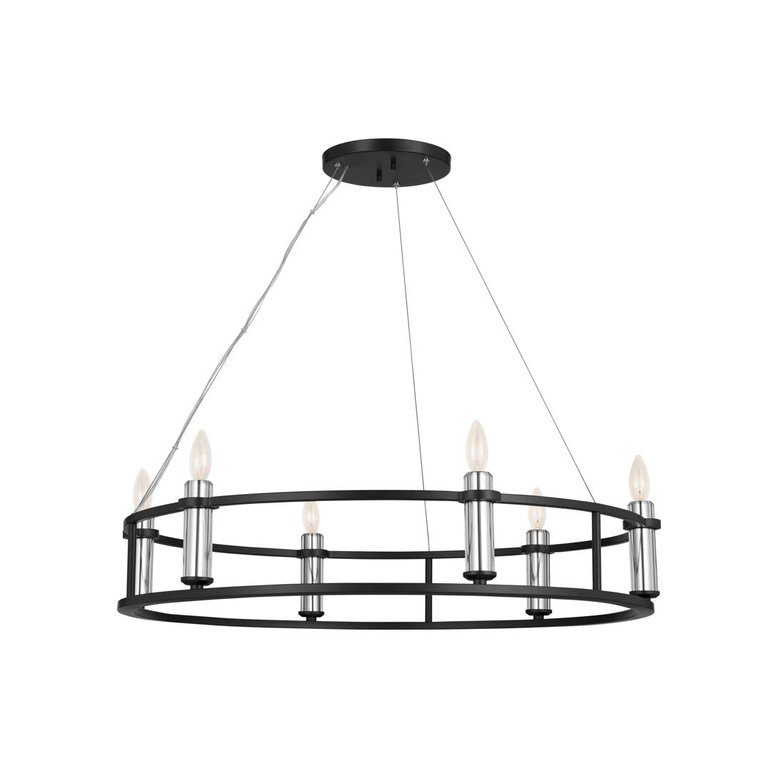 KICHLER 52490BK Rosalind Chandelier 6 Light - Black