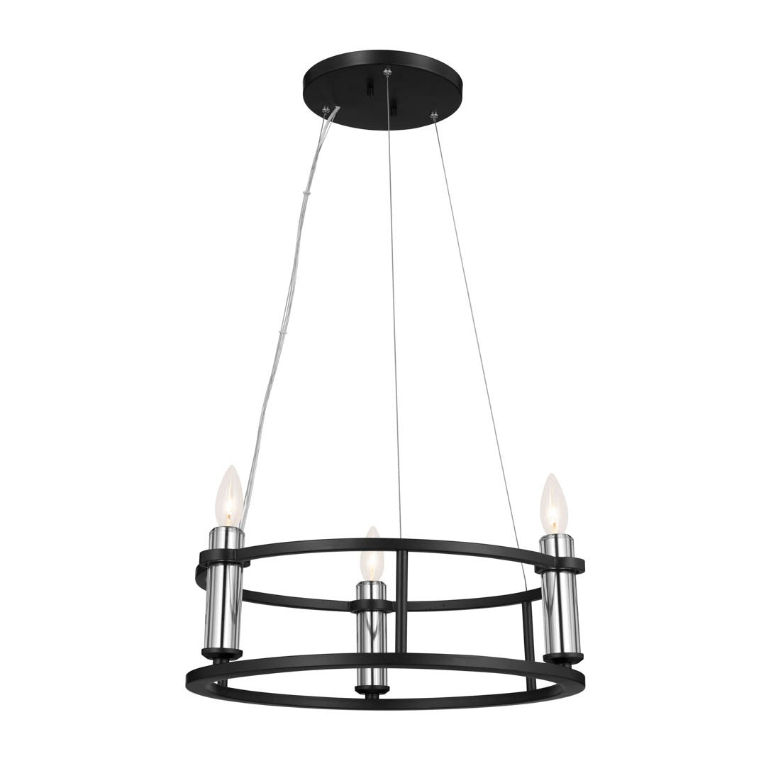 KICHLER 52493BK Rosalind Mini Chandelier 3 Light - Black