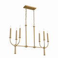 KICHLER 52495BNB Florence Linear Chandelier 6 Light - Brushed Natural Brass