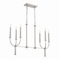 KICHLER 52495PN Florence Linear Chandelier 6 Light - Polished Nickel