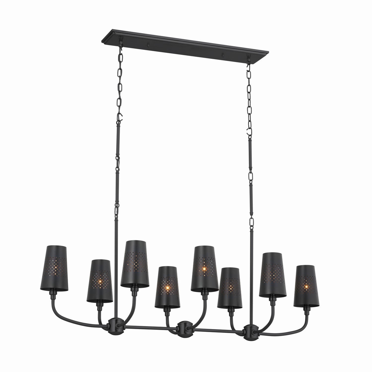 KICHLER 52510BK Adeena Linear Chandelier 8 Light - Black
