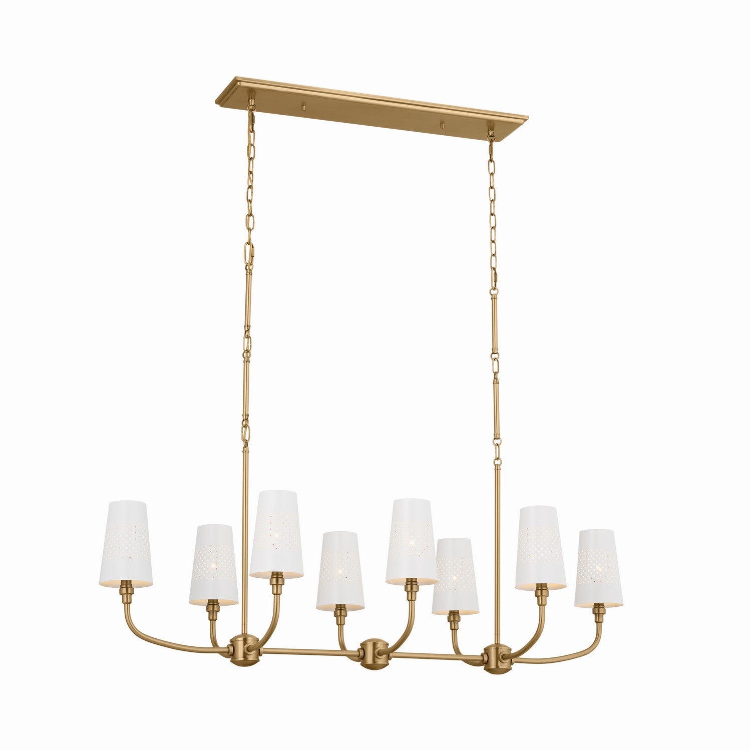 KICHLER 52510BNB Adeena Linear Chandelier 8 Light - Brushed Natural Brass