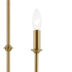 KICHLER 52521BNB Pallas 52" Xl 8-Light Round Chandelier With White Linen Shade In Brushed Natural Brass