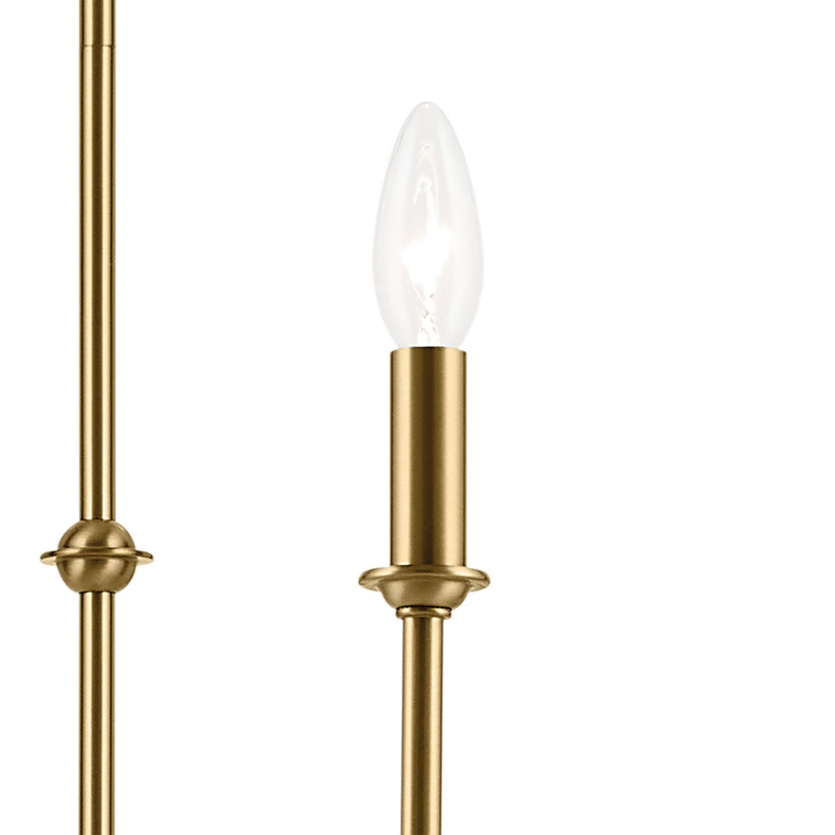 KICHLER 52521BNB Pallas 52" Xl 8-Light Round Chandelier With White Linen Shade In Brushed Natural Brass