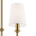 KICHLER 52521BNB Pallas 52" Xl 8-Light Round Chandelier With White Linen Shade In Brushed Natural Brass