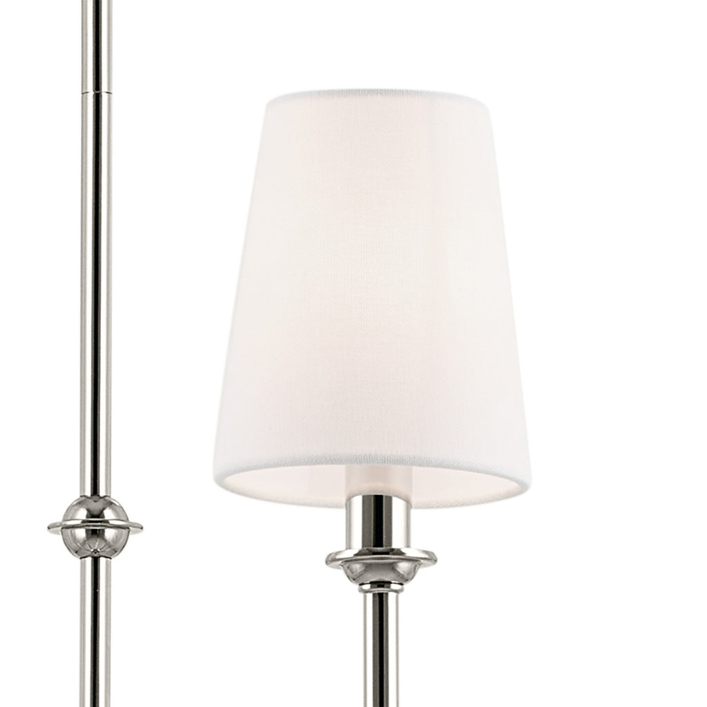 KICHLER 52521PN Pallas 52" Xl 8-Light Round Chandelier With White Linen Shade In Polished Nickel