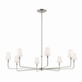 KICHLER 52521PN Pallas 52" Xl 8-Light Round Chandelier With White Linen Shade In Polished Nickel