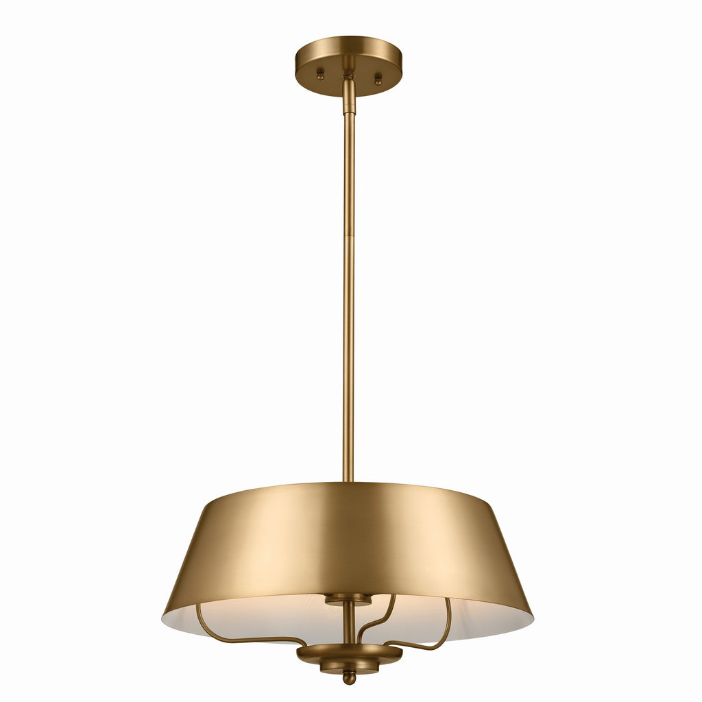 KICHLER 52542BNB Luella Pendant/Semi Flush 3 Light - Brushed Natural Brass