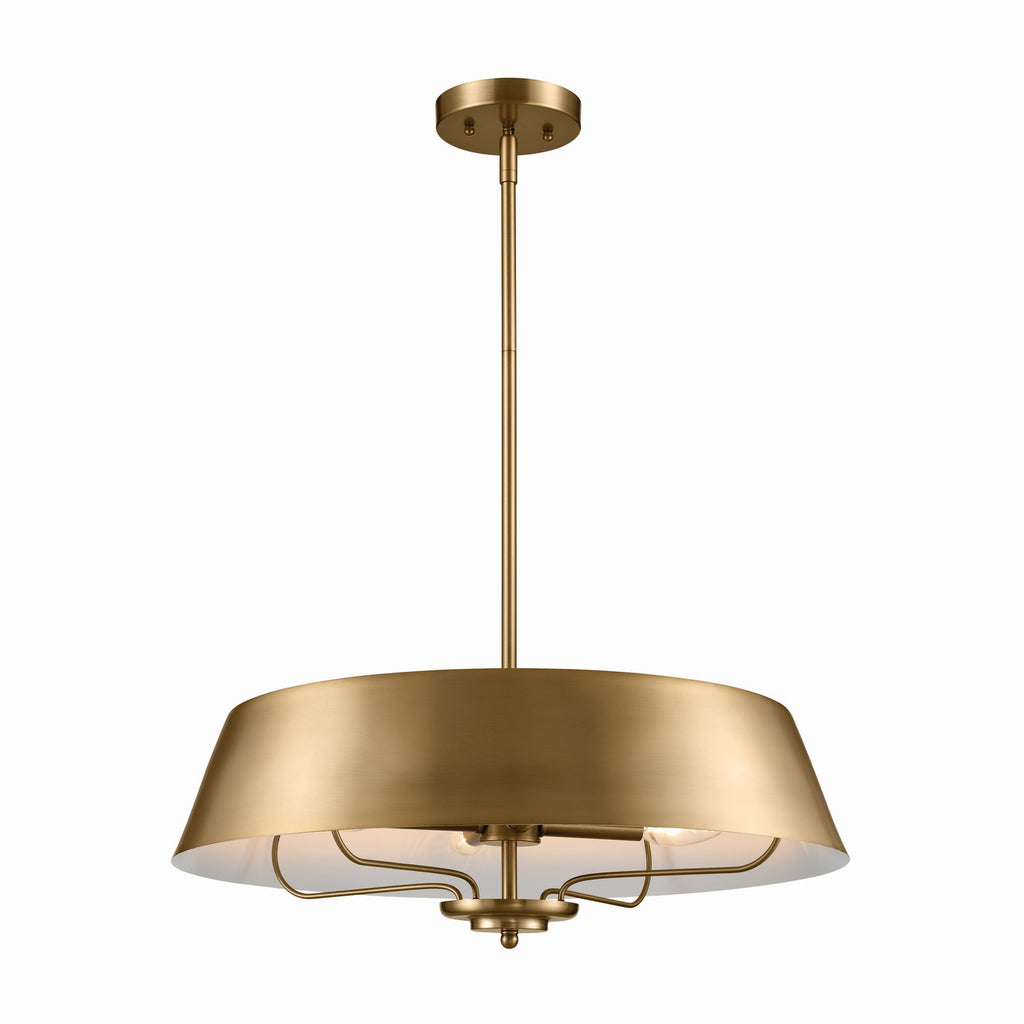 KICHLER 52543BNB Luella Pendant/Semi Flush 4 Light - Brushed Natural Brass