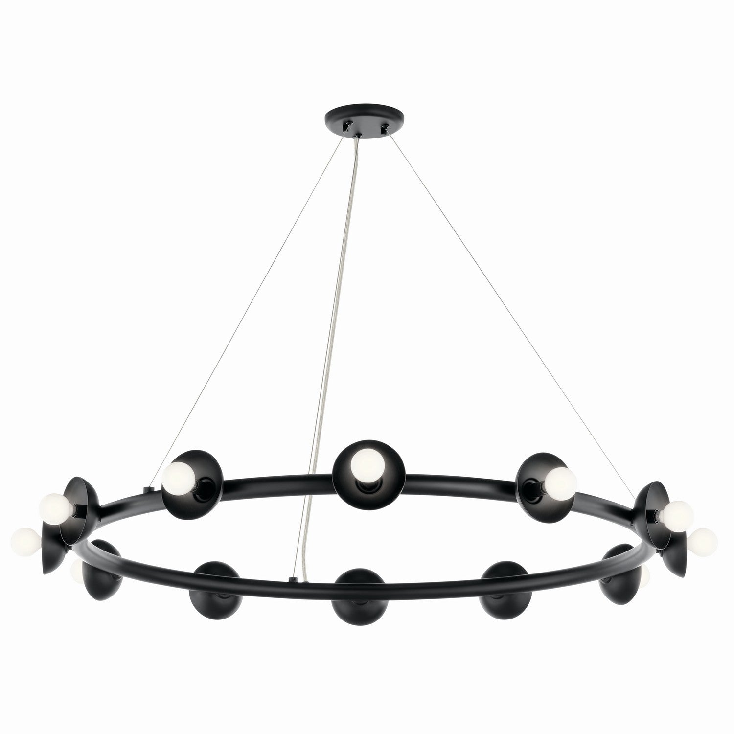 KICHLER 52643BK Palta 42 Inch 12 Light Chandelier In Black