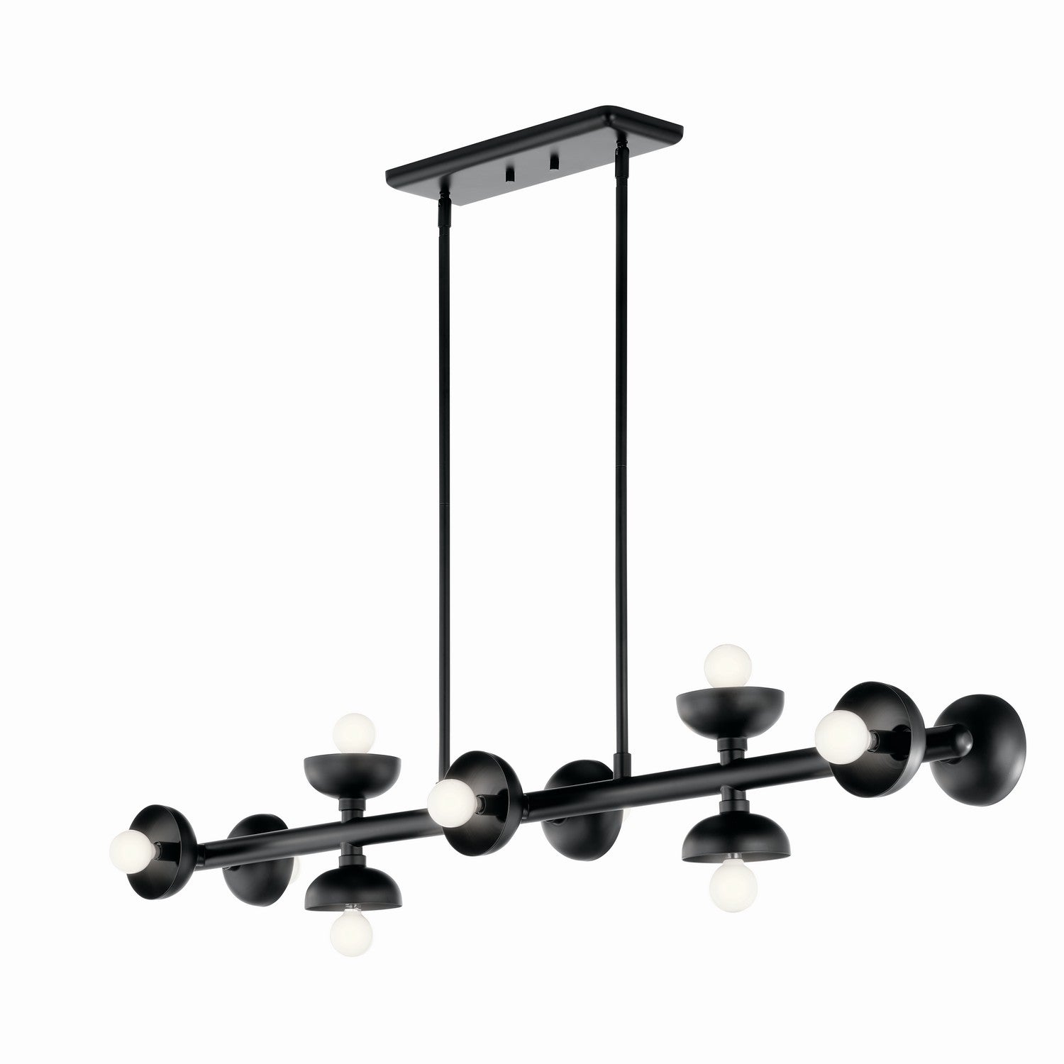KICHLER 52645BK Palta 48 Inch 10 Light Linear Chandelier In Black