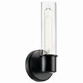KICHLER 52653BK Aviv 13 Inch 1 Light Wall Sconce With Clear Glass In Black