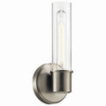 KICHLER 52653NI Aviv 13 Inch 1 Light Wall Sconce With Clear Glass In Brushed Nickel
