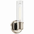 KICHLER 52653PN Aviv 13 Inch 1 Light Wall Sconce With Clear Glass In Polished Nickel