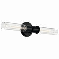KICHLER 52654BK Aviv 24 Inch 2 Light Wall Sconce With Clear Glass In Black