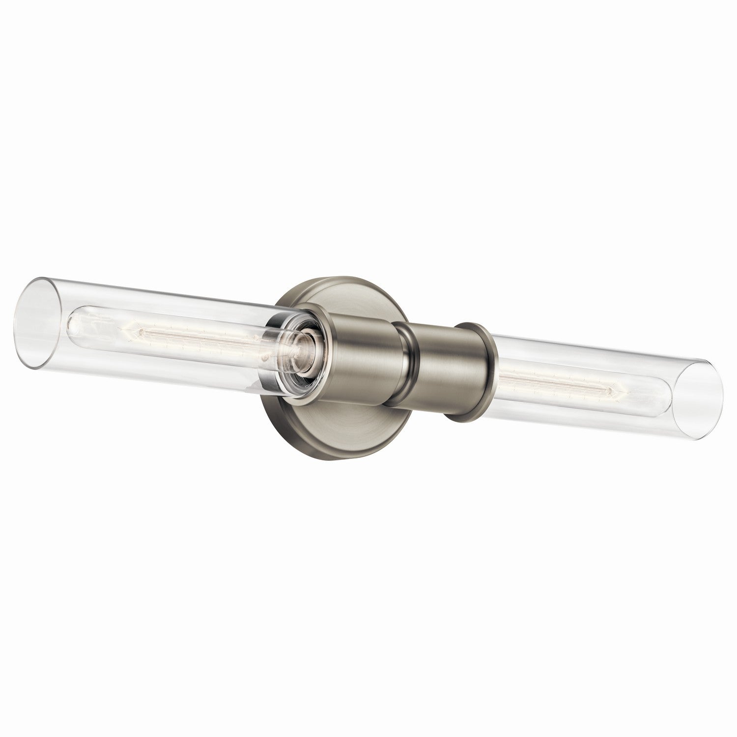 KICHLER 52654NI Aviv 24 Inch 2 Light Wall Sconce With Clear Glass In Brushed Nickel