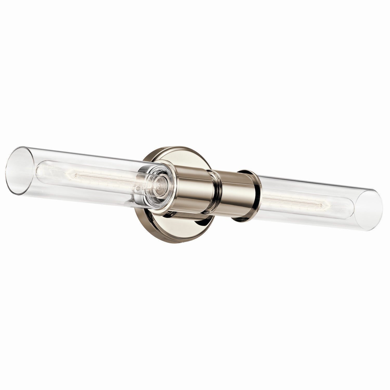 KICHLER 52654PN Aviv 24 Inch 2 Light Wall Sconce With Clear Glass In Polished Nickel