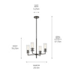 KICHLER 52678BK Velestino 20.5" 4-Light Chandelier In Black