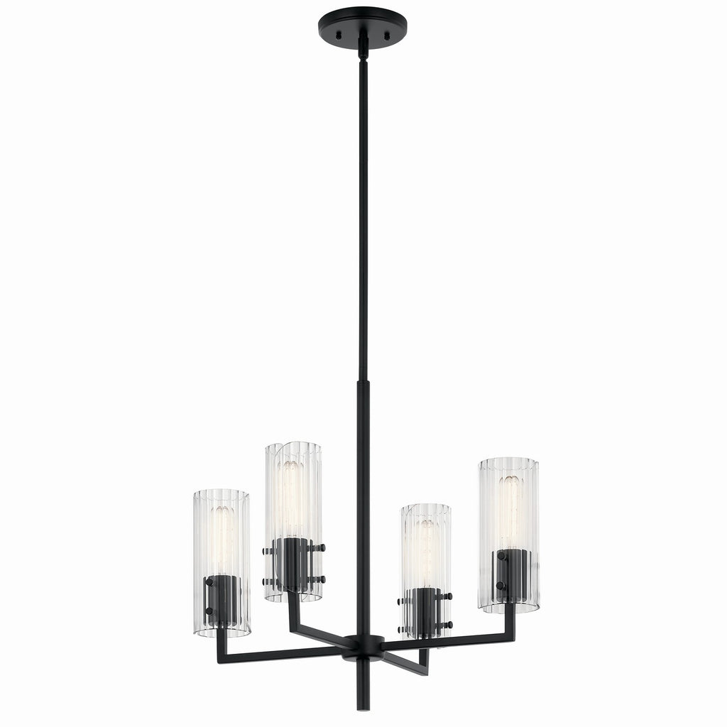 KICHLER 52678BK Velestino 20.5" 4-Light Chandelier In Black
