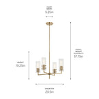 KICHLER 52678CPZ Velestino 20.5" 4-Light Chandelier In Champagne Bronze