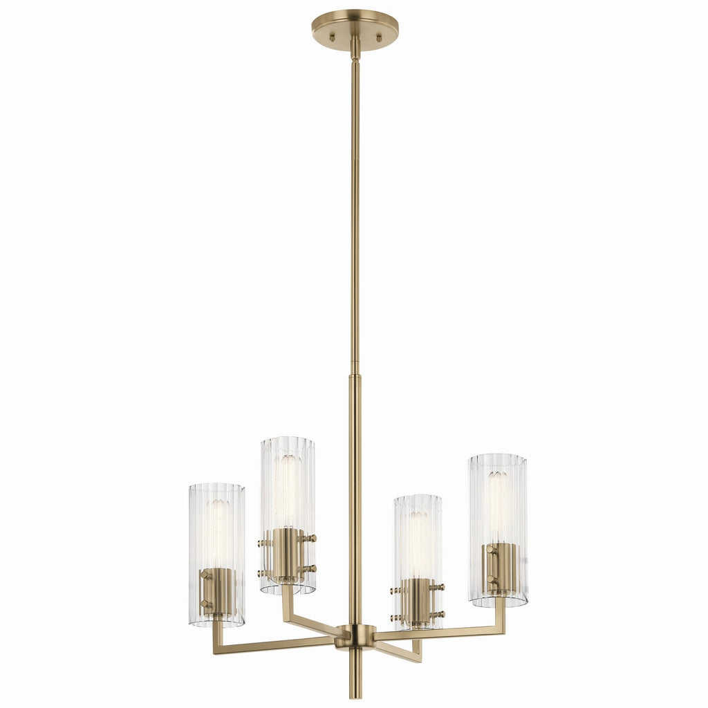 KICHLER 52678CPZ Velestino 20.5" 4-Light Chandelier In Champagne Bronze