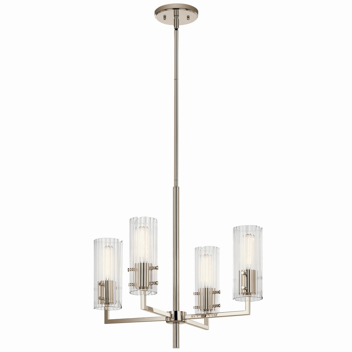 KICHLER 52678PN Velestino 20.5" 4-Light Chandelier In Polished Nickel