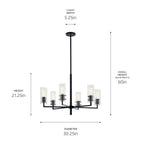 KICHLER 52679BK Velestino 30.25" 6-Light Chandelier In Black