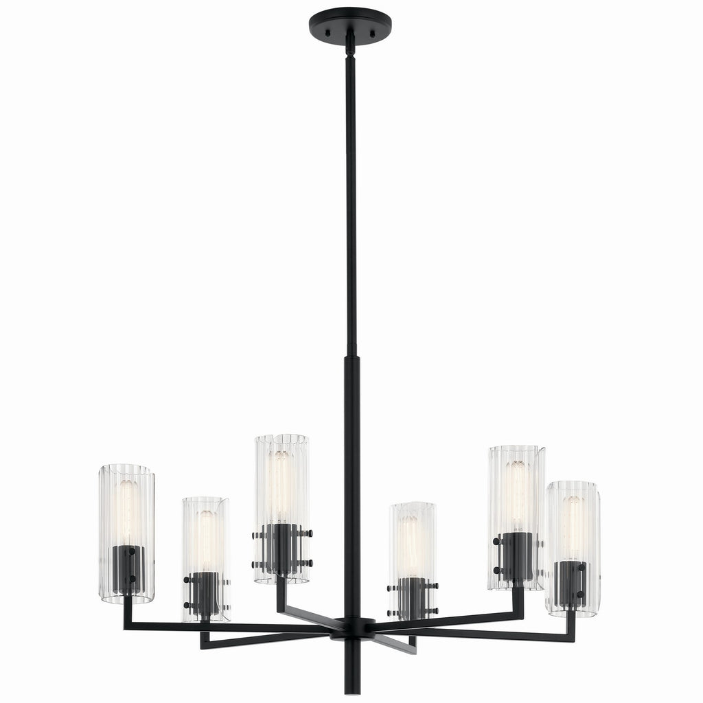 KICHLER 52679BK Velestino 30.25" 6-Light Chandelier In Black