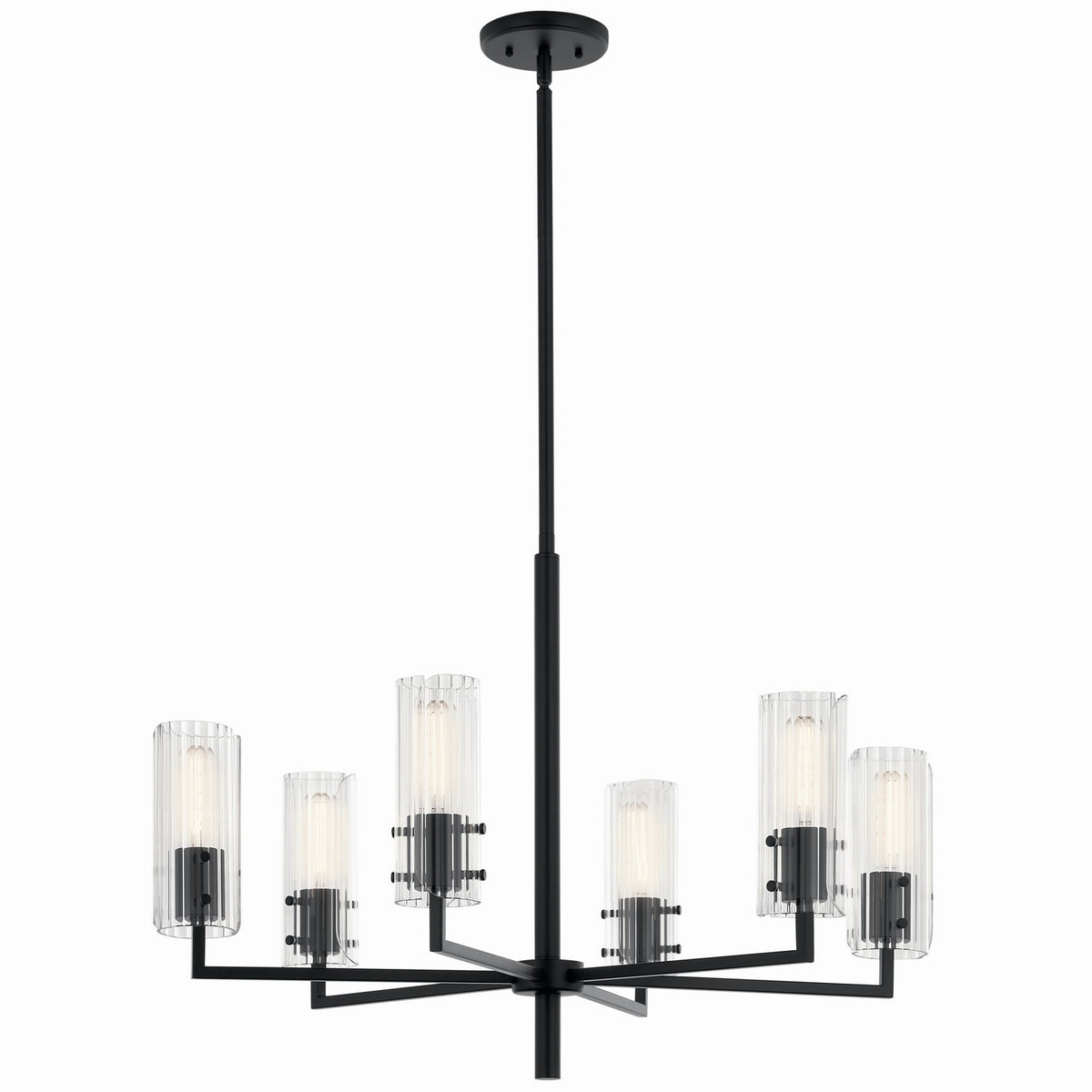 KICHLER 52679BK Velestino 30.25" 6-Light Chandelier In Black