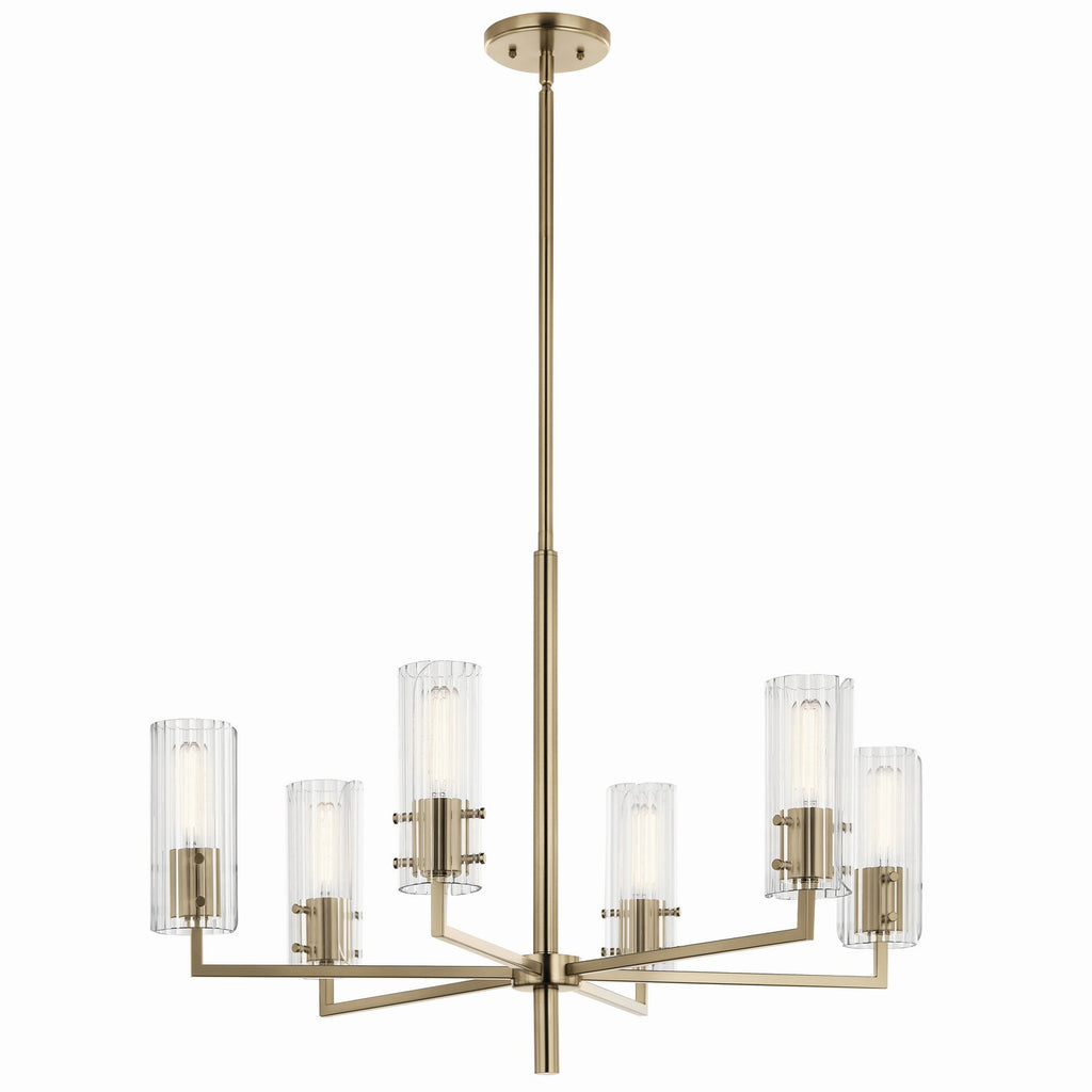 KICHLER 52679CPZ Velestino 30.25" 6-Light Chandelier In Champagne Bronze