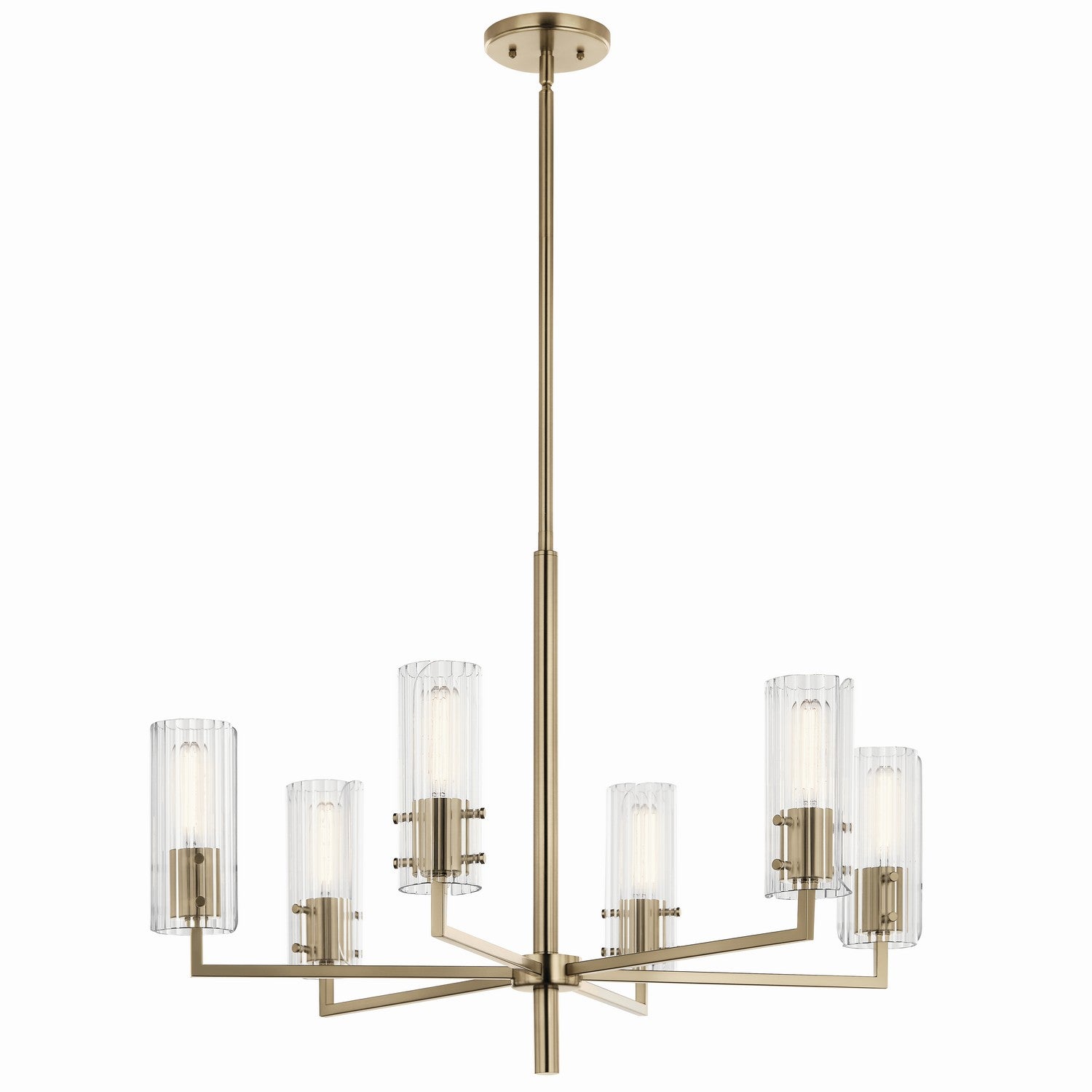 KICHLER 52679CPZ Velestino 30.25" 6-Light Chandelier In Champagne Bronze