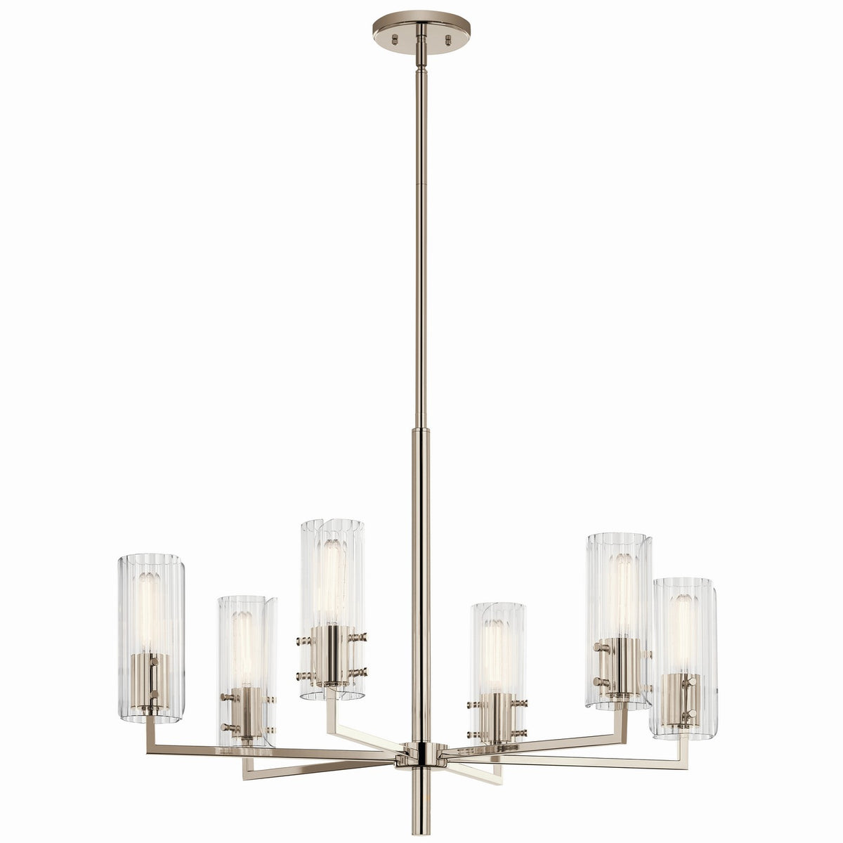 KICHLER 52679PN Velestino 30.25" 6-Light Chandelier In Polished Nickel