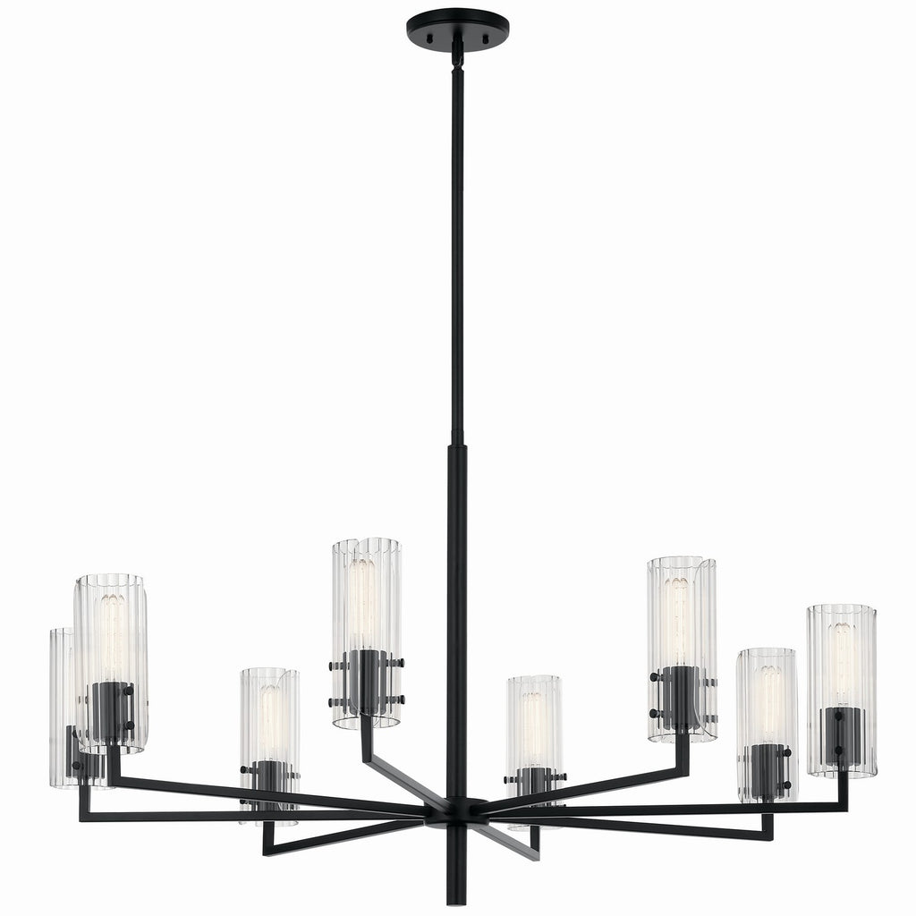 KICHLER 52680BK Velestino 40.25" 8-Light Chandelier In Black