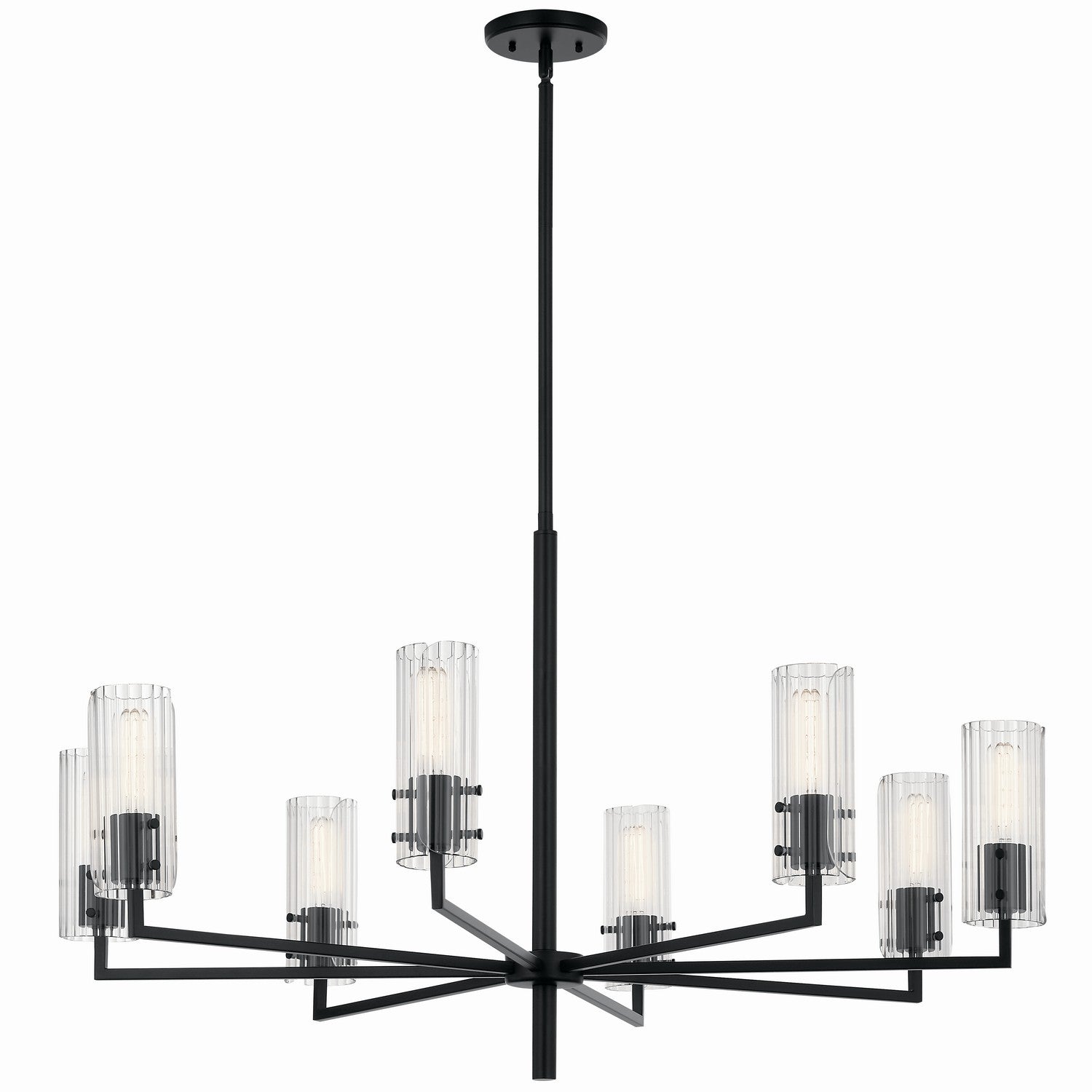 KICHLER 52680BK Velestino 40.25" 8-Light Chandelier In Black
