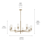 KICHLER 52680CPZ Velestino 40.25" 8-Light Chandelier In Champagne Bronze