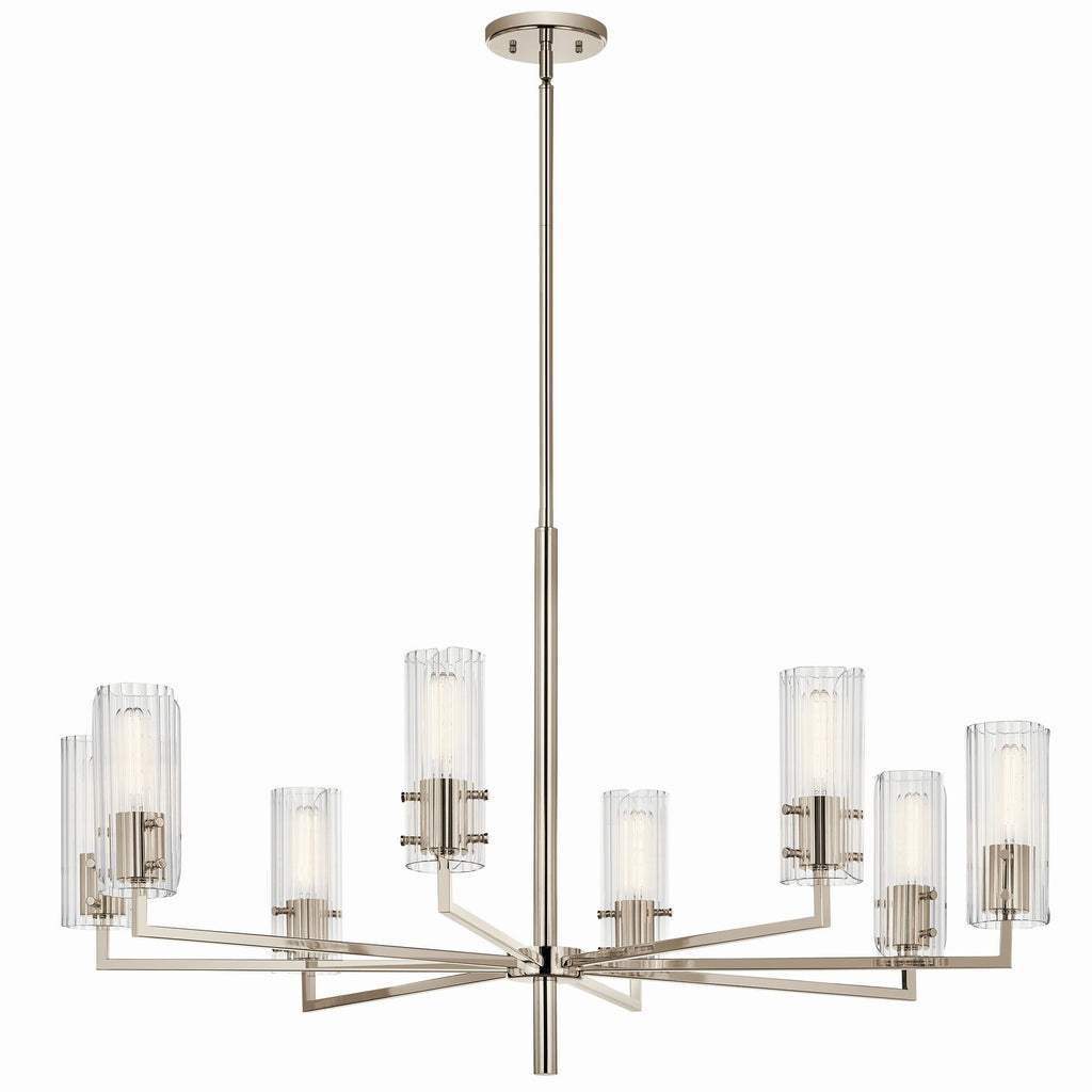 KICHLER 52680PN Velestino 40.25" 8-Light Chandelier In Polished Nickel