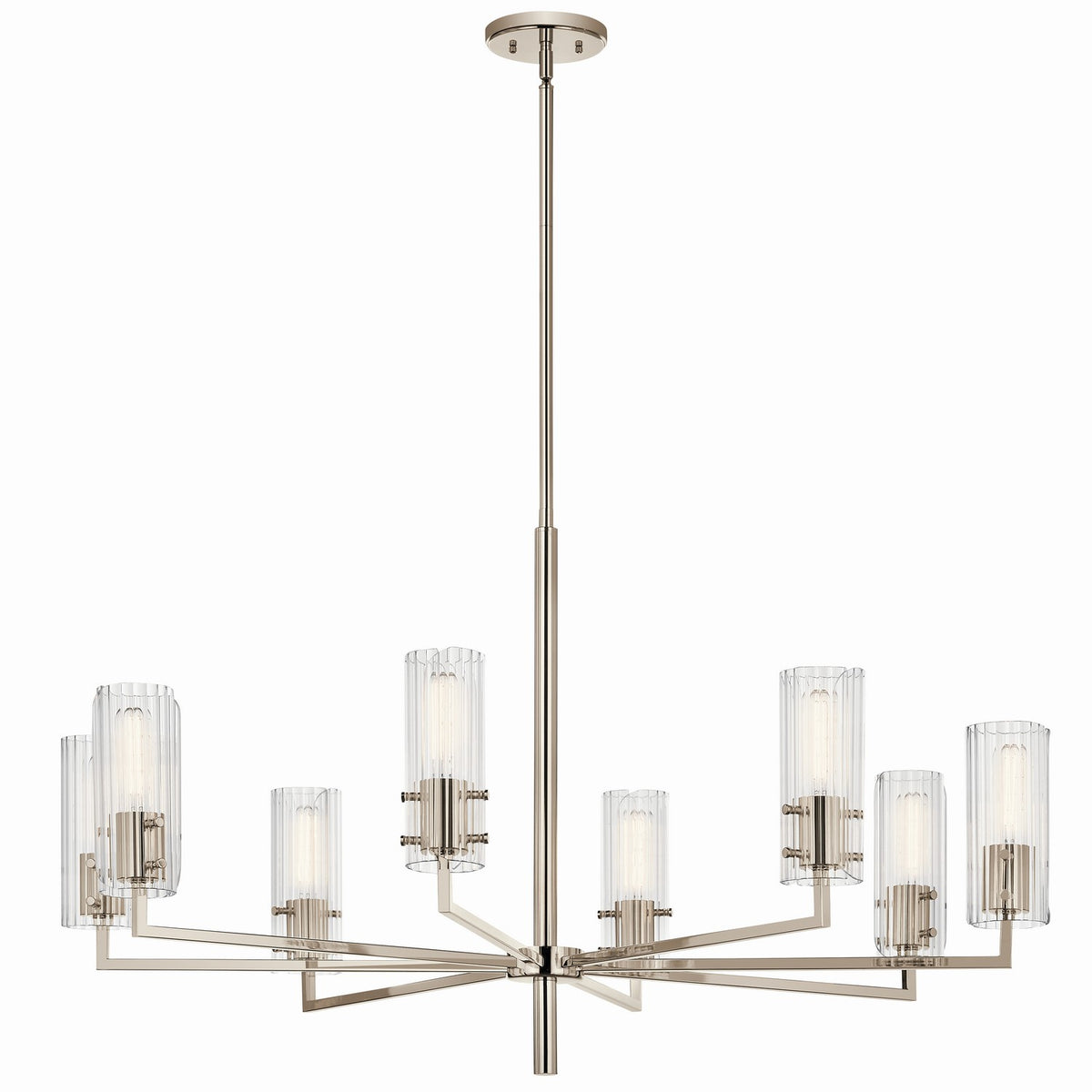 KICHLER 52680PN Velestino 40.25" 8-Light Chandelier In Polished Nickel
