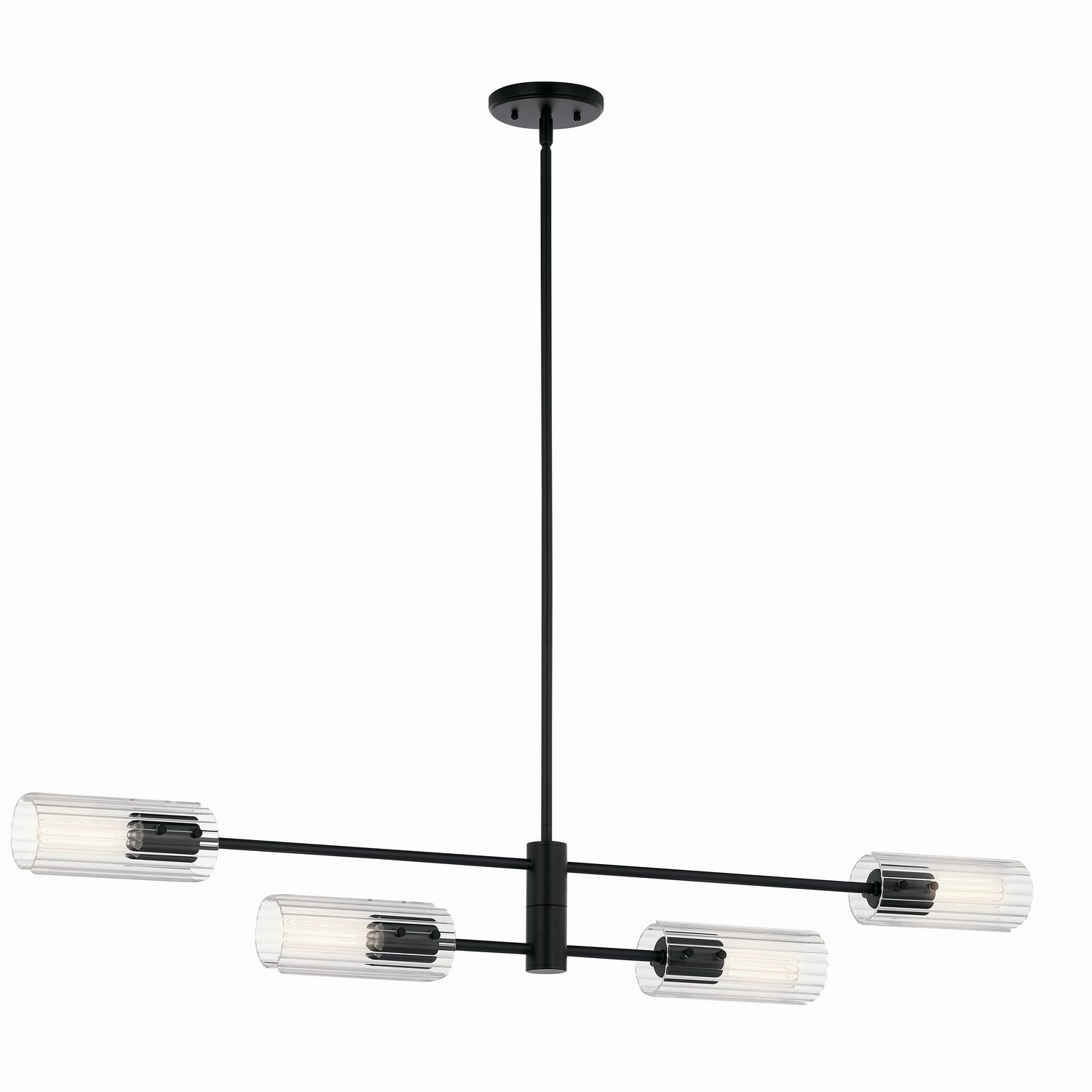 KICHLER 52681BK Velestino 47.50" 4-Light Linear Chandelier In Black