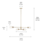 KICHLER 52681CPZ Velestino 47.50" 4-Light Linear Chandelier In Champagne Bronze