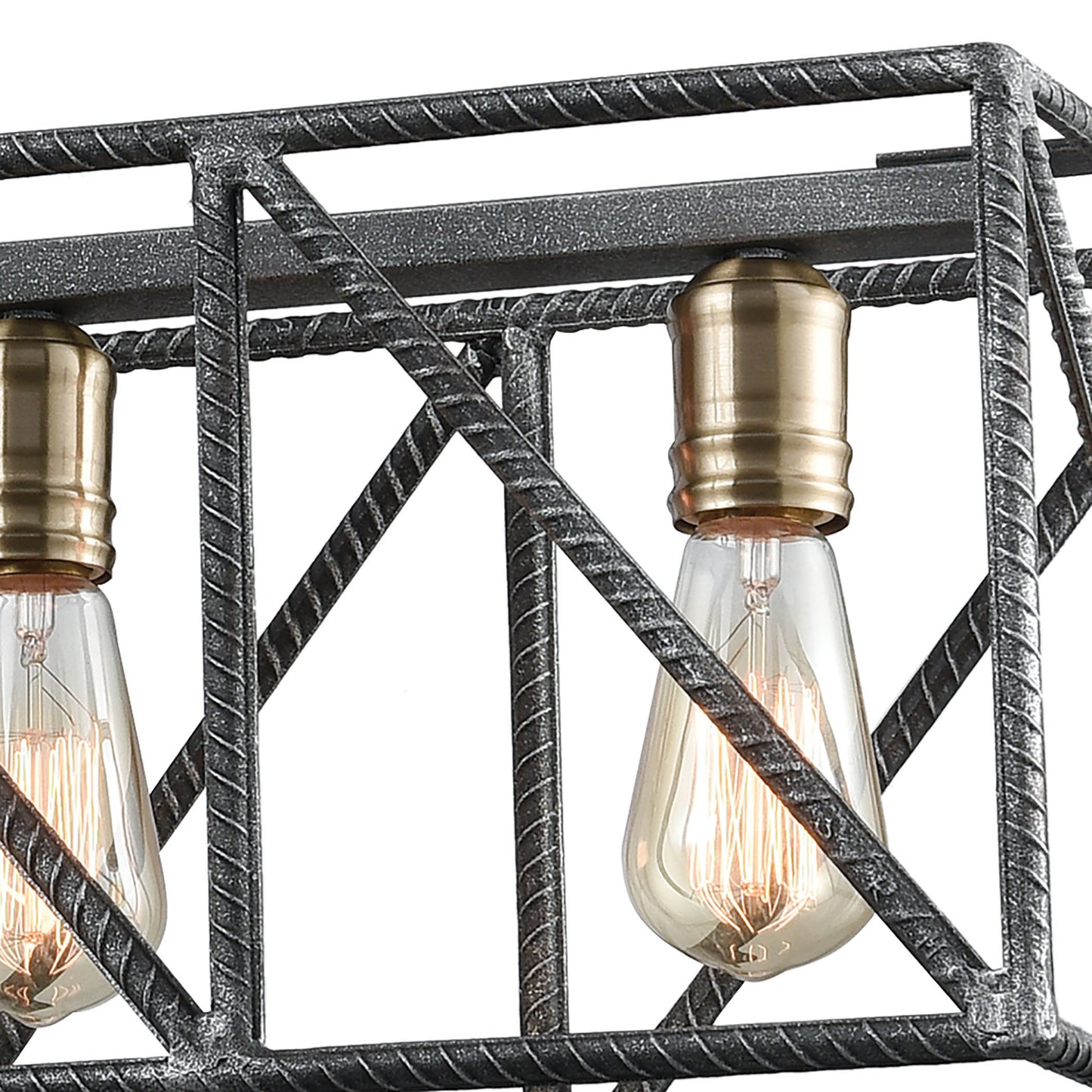 ELK SHOWROOM 15254/6 Crossbar 42'' Wide 6-Light Linear Chandelier - Silverdust Iron