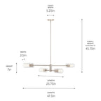 KICHLER 52681PN Velestino 47.50" 4-Light Linear Chandelier In Polished Nickel