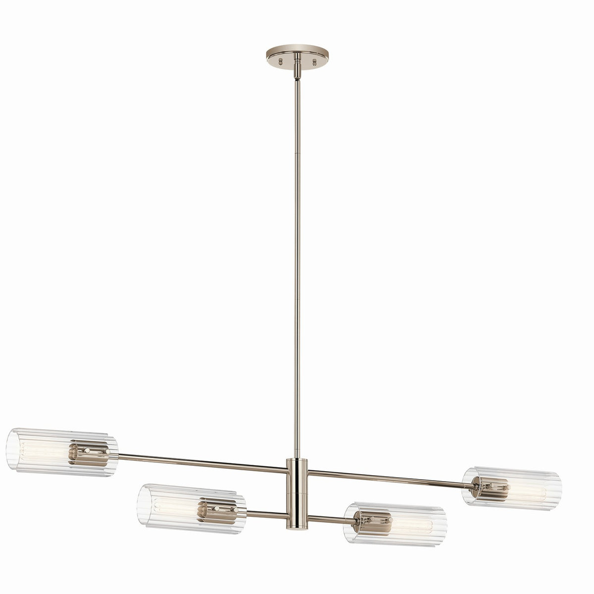 KICHLER 52681PN Velestino 47.50" 4-Light Linear Chandelier In Polished Nickel