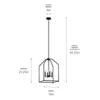 KICHLER 52722BK Madden 25.5" 4 Light Pendant In Black