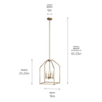KICHLER 52722CPZ Madden 25.5" 4 Light Pendant In Champagne Bronze