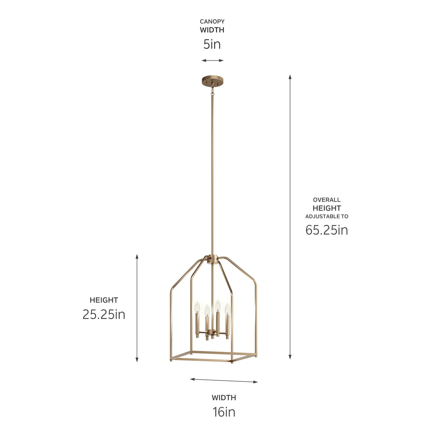 KICHLER 52722CPZ Madden 25.5" 4 Light Pendant In Champagne Bronze