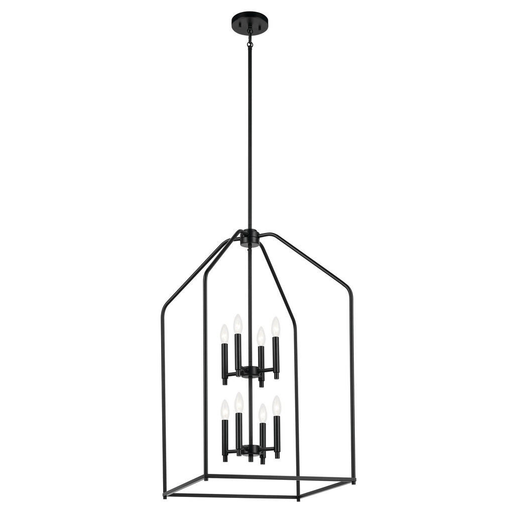 KICHLER 52723BK Madden 36" 8 Light Foyer Pendant In Black