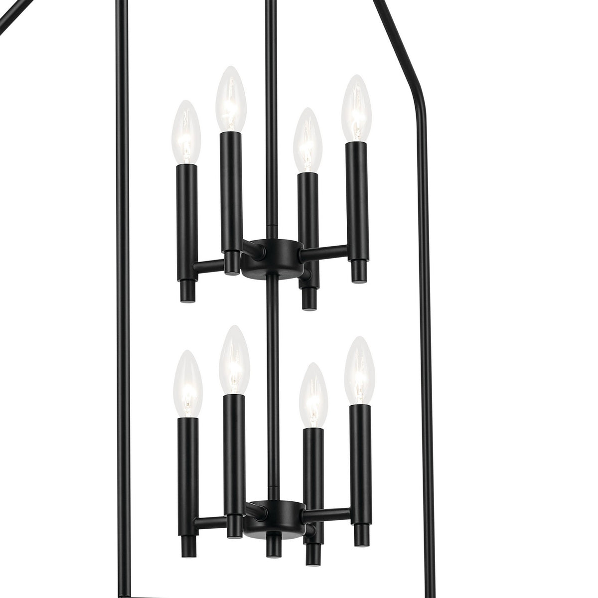 KICHLER 52723BK Madden 36" 8 Light Foyer Pendant In Black