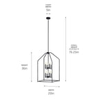 KICHLER 52723BK Madden 36" 8 Light Foyer Pendant In Black