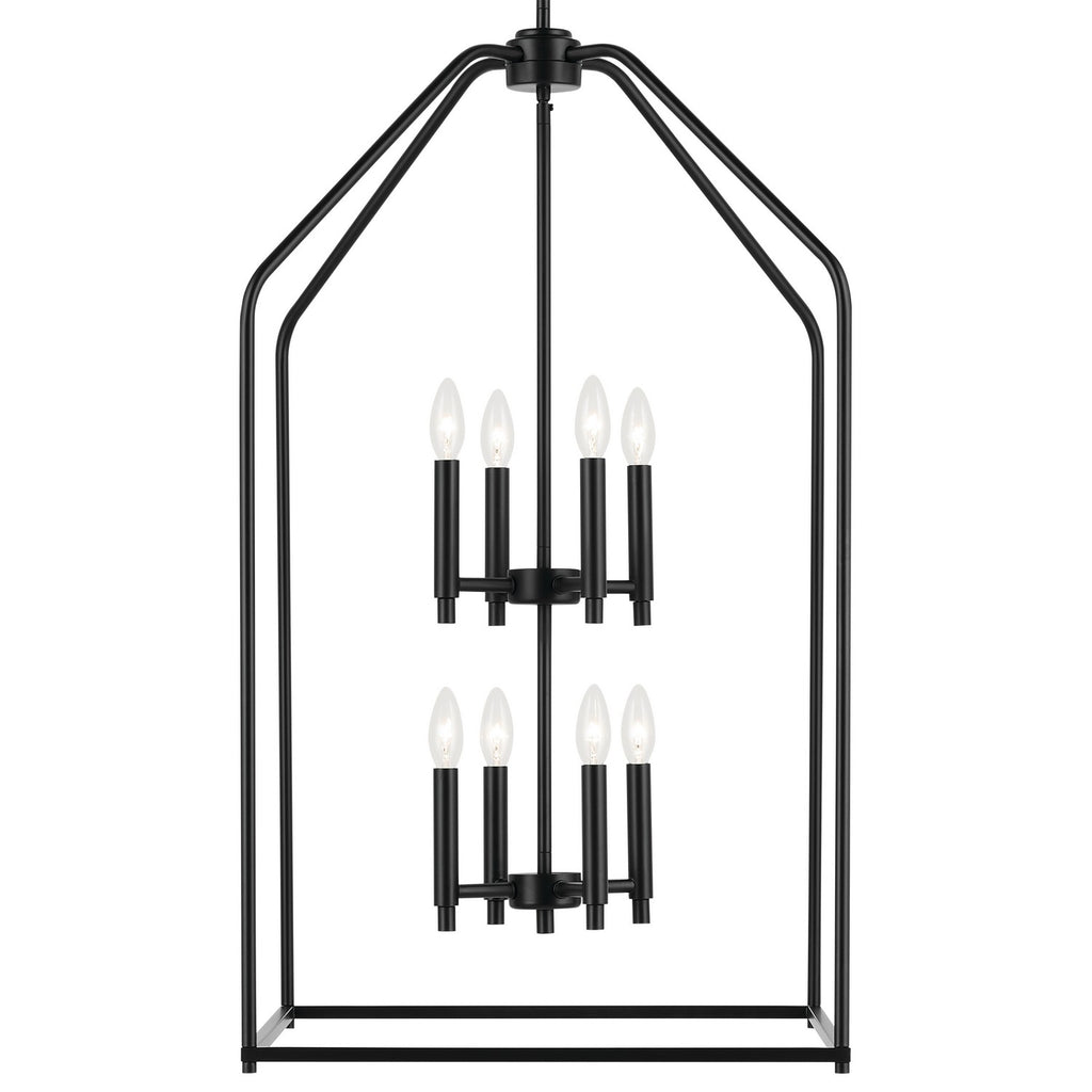 KICHLER 52723BK Madden 36" 8 Light Foyer Pendant In Black